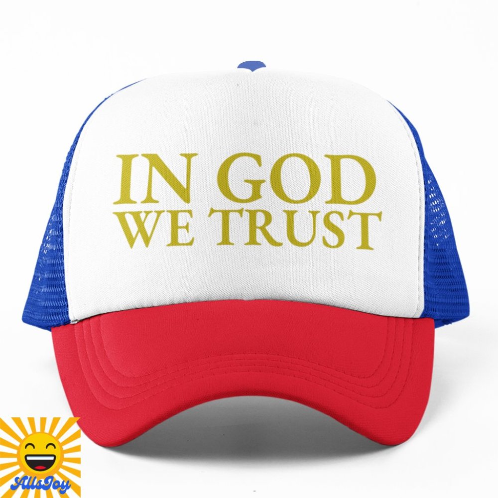 IN GOD WE TRUST Foam Trucker Hat Snapback Cap Red White Blue